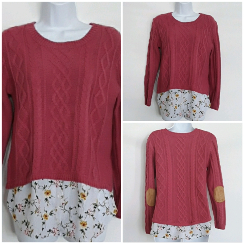 Monteau Los Angeles Cable Knit Sweater Arm…